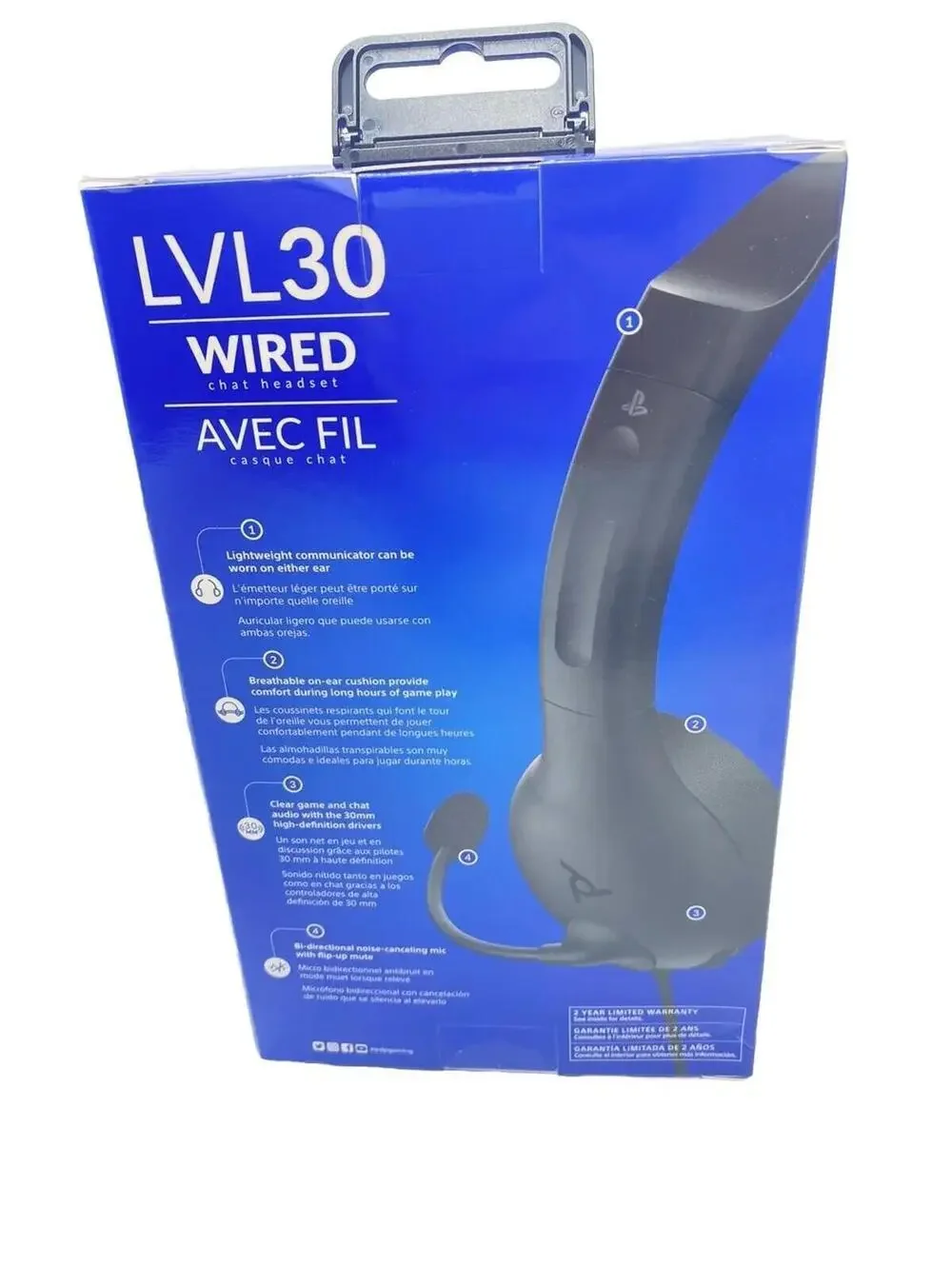 PDP Gaming LVL30 Wired Chat Headset - PlayStation 4, 051-107 - PlayStation 4 PS4
